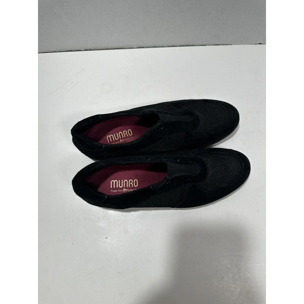 Munro Shoes Womens 8‎ N Olympia Sneakers Black Fabric Leather Comfort M110888